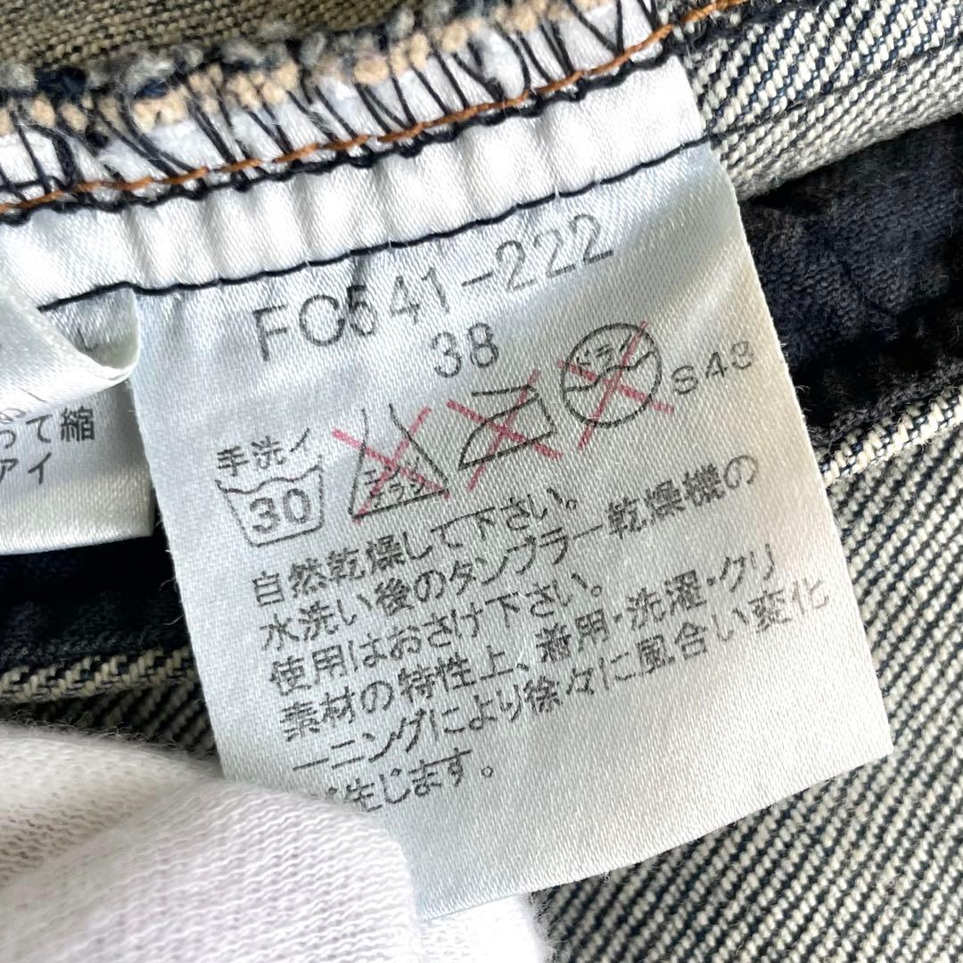 BURBERRY BLUE LABEL ユーズド加工 チェック デニムジャケット