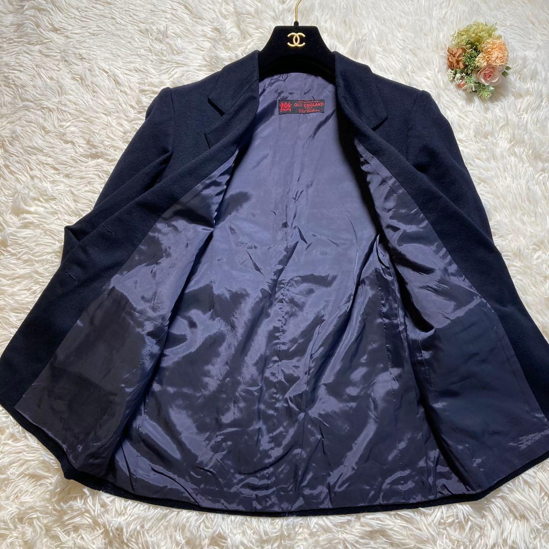 極美品 オールドイングランド ウール カシミヤ 紺ブレ 金ボタン テーラード