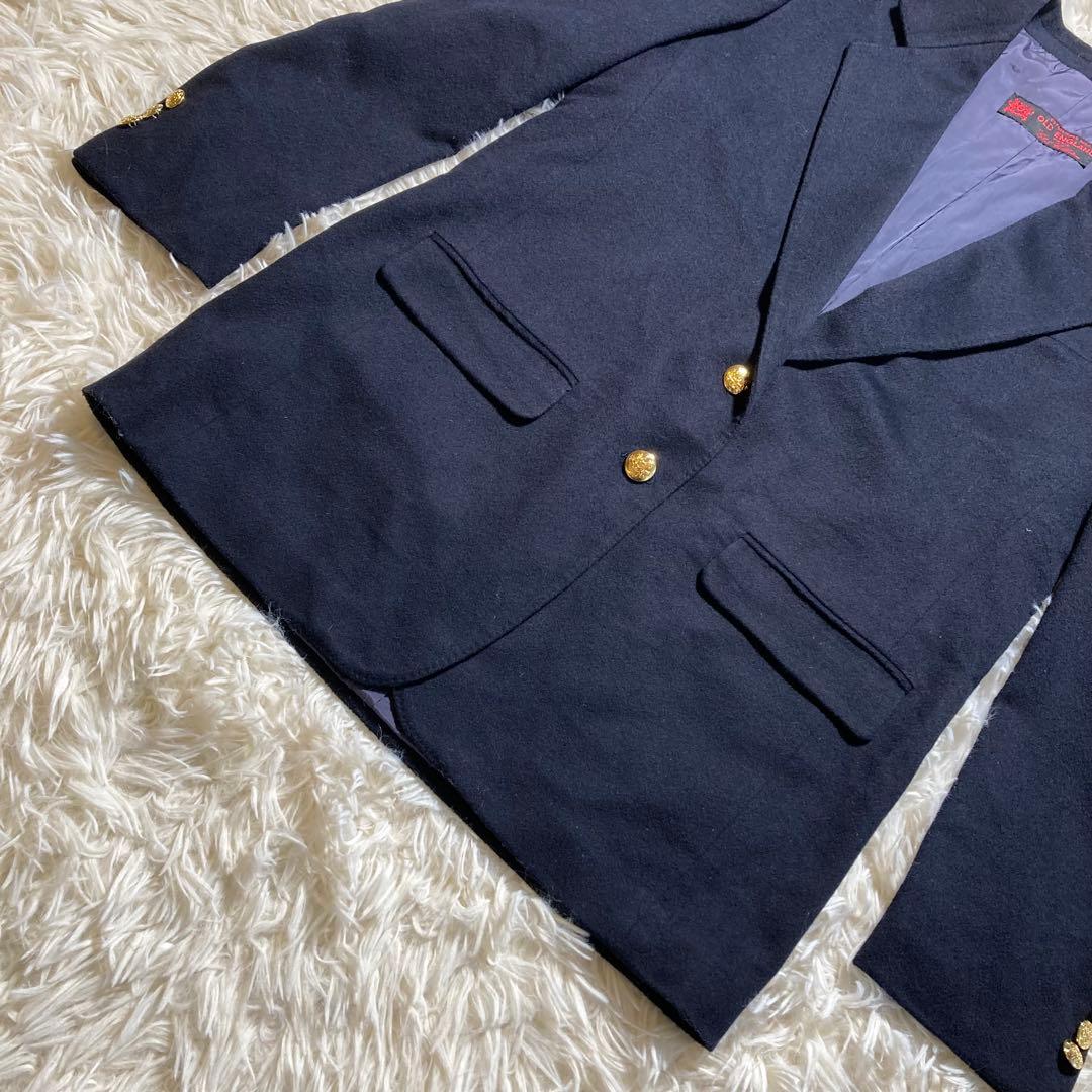極美品 オールドイングランド ウール カシミヤ 紺ブレ 金ボタン テーラード