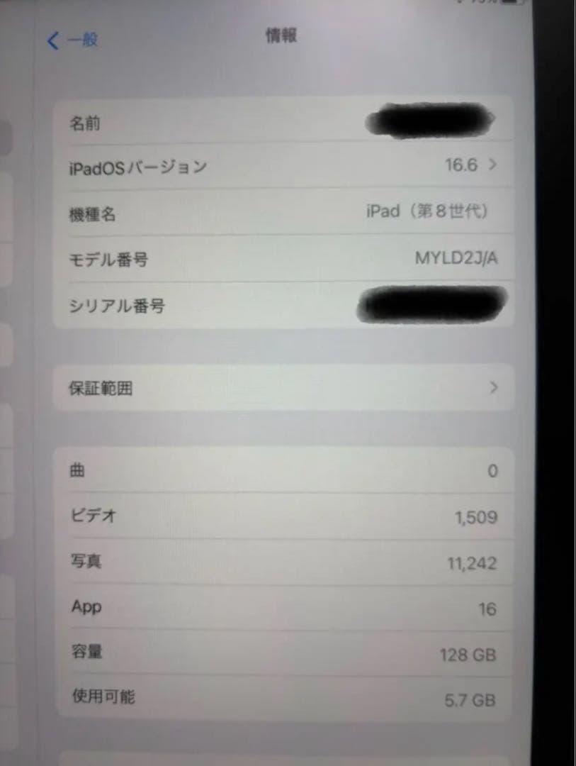 《バッテリー100%》iPad 第一8世代　128GB