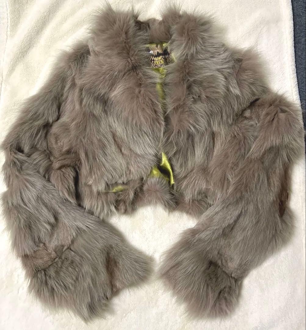 DURAS ambient ブルーフォックスリアルファー　クロップドジャケット