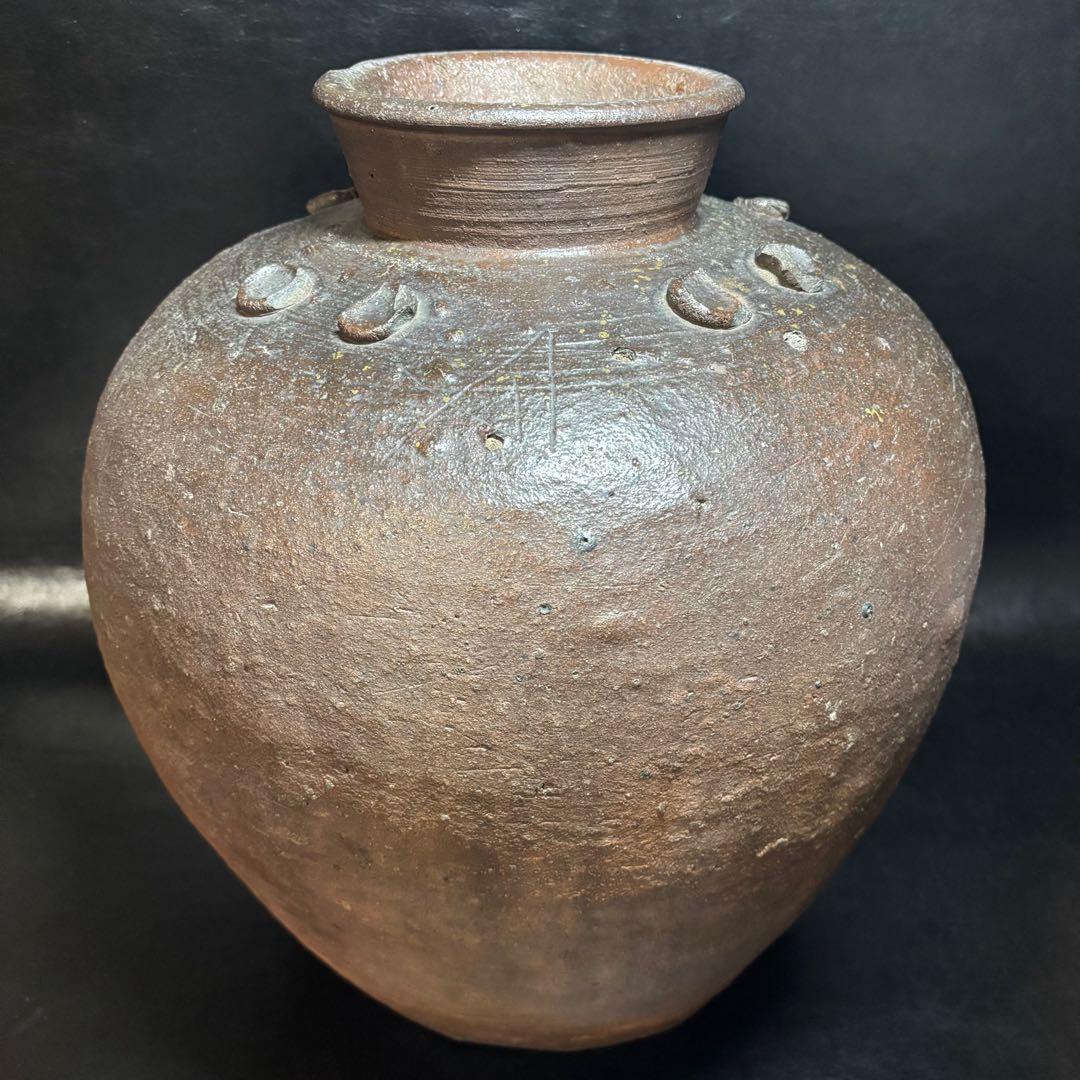 ★古陶磁/古備前 大壺 窯印！幅 約37㎝・高さ 約39.5㎝★