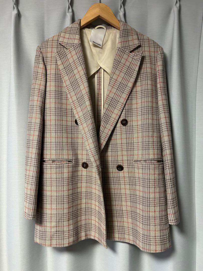 美品　定価5万　Whim Gazette チェックジャケット　フリーサイズ　格安