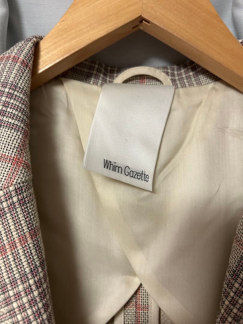 美品　定価5万　Whim Gazette チェックジャケット　フリーサイズ　格安