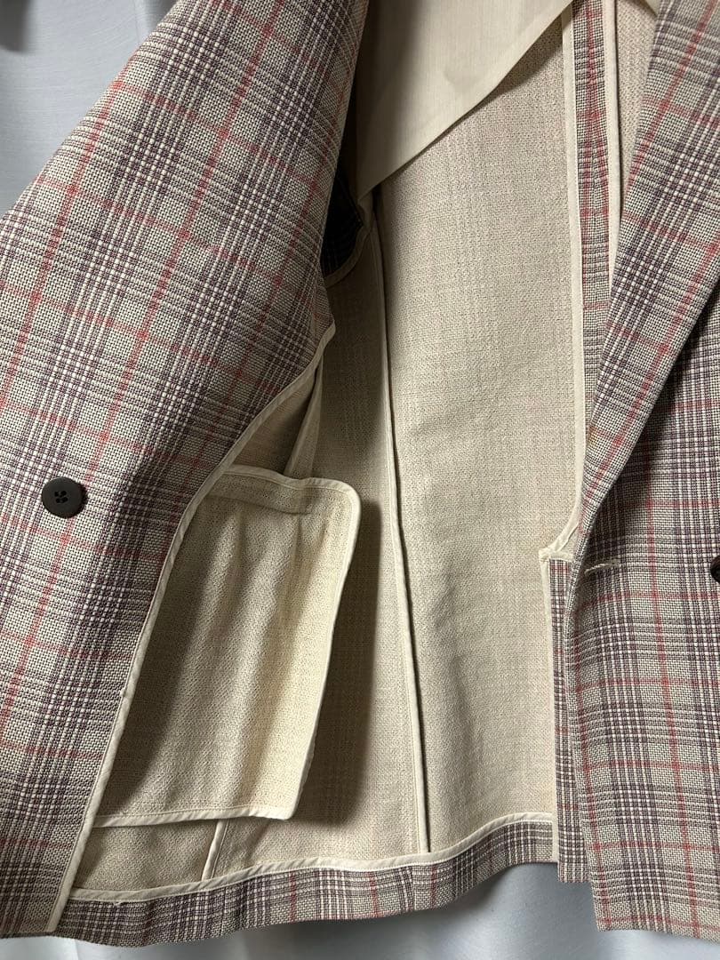 美品　定価5万　Whim Gazette チェックジャケット　フリーサイズ　格安