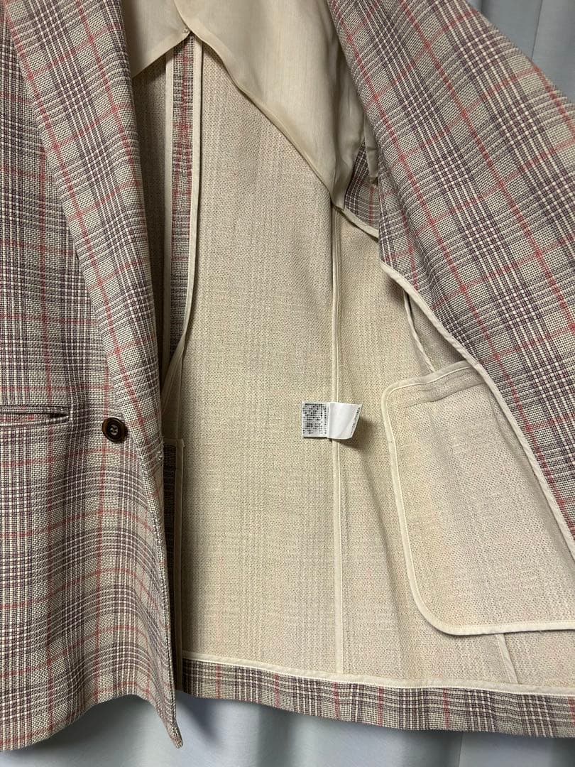 美品　定価5万　Whim Gazette チェックジャケット　フリーサイズ　格安