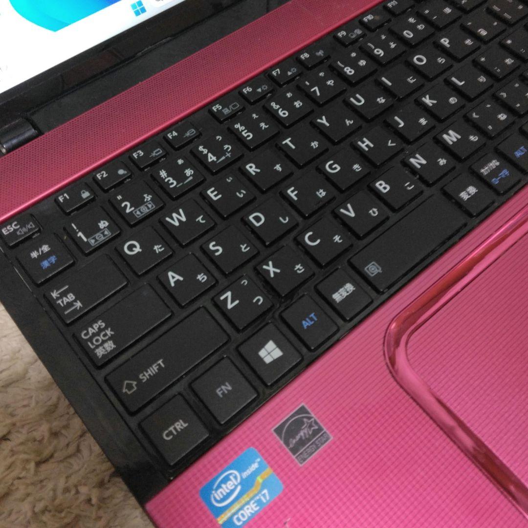 千１４ CPUi7 メモリ8GB カメラ Office ピンクノートパソコン