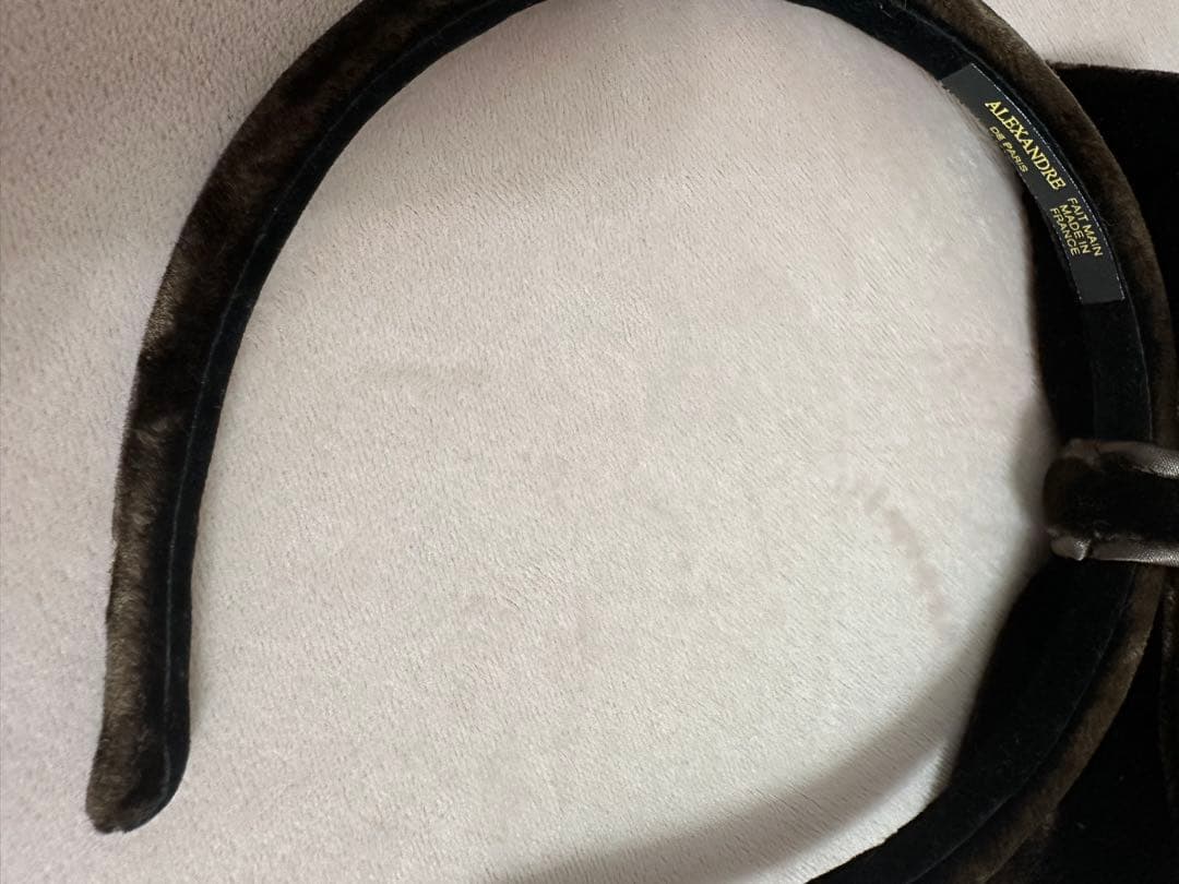 ALEXANDRE ベルベット カチューシャ　ブラウン