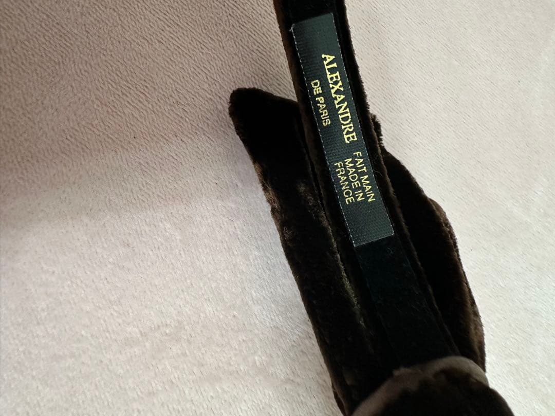 ALEXANDRE ベルベット カチューシャ　ブラウン