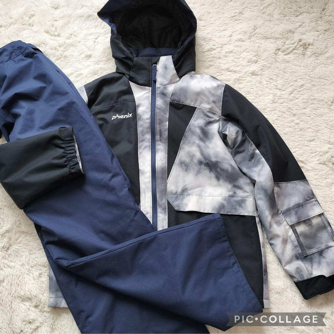 極美品 PHENIX フェニックス　スキーウェア上下160 カモフラ白黒ジュニア