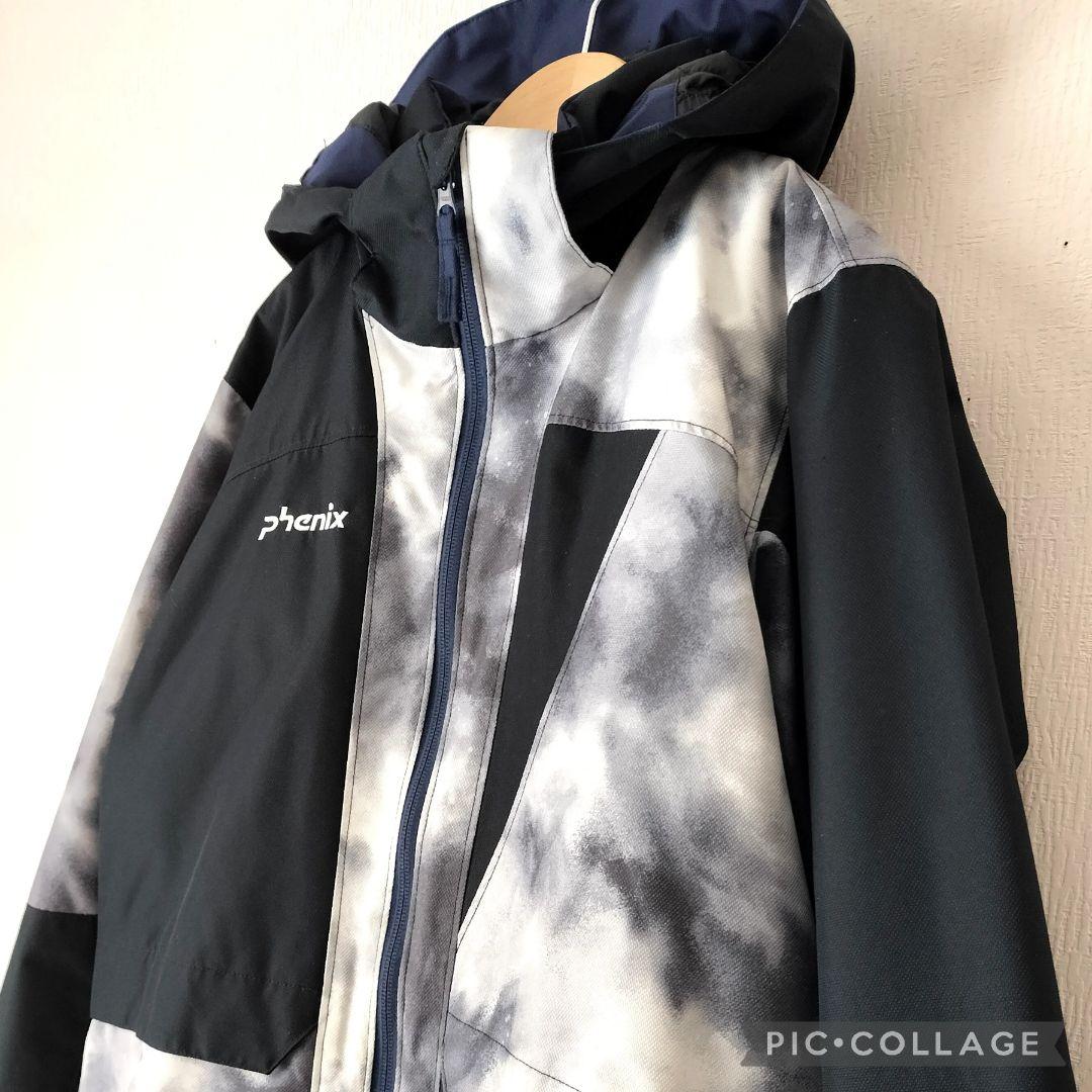 極美品 PHENIX フェニックス　スキーウェア上下160 カモフラ白黒ジュニア