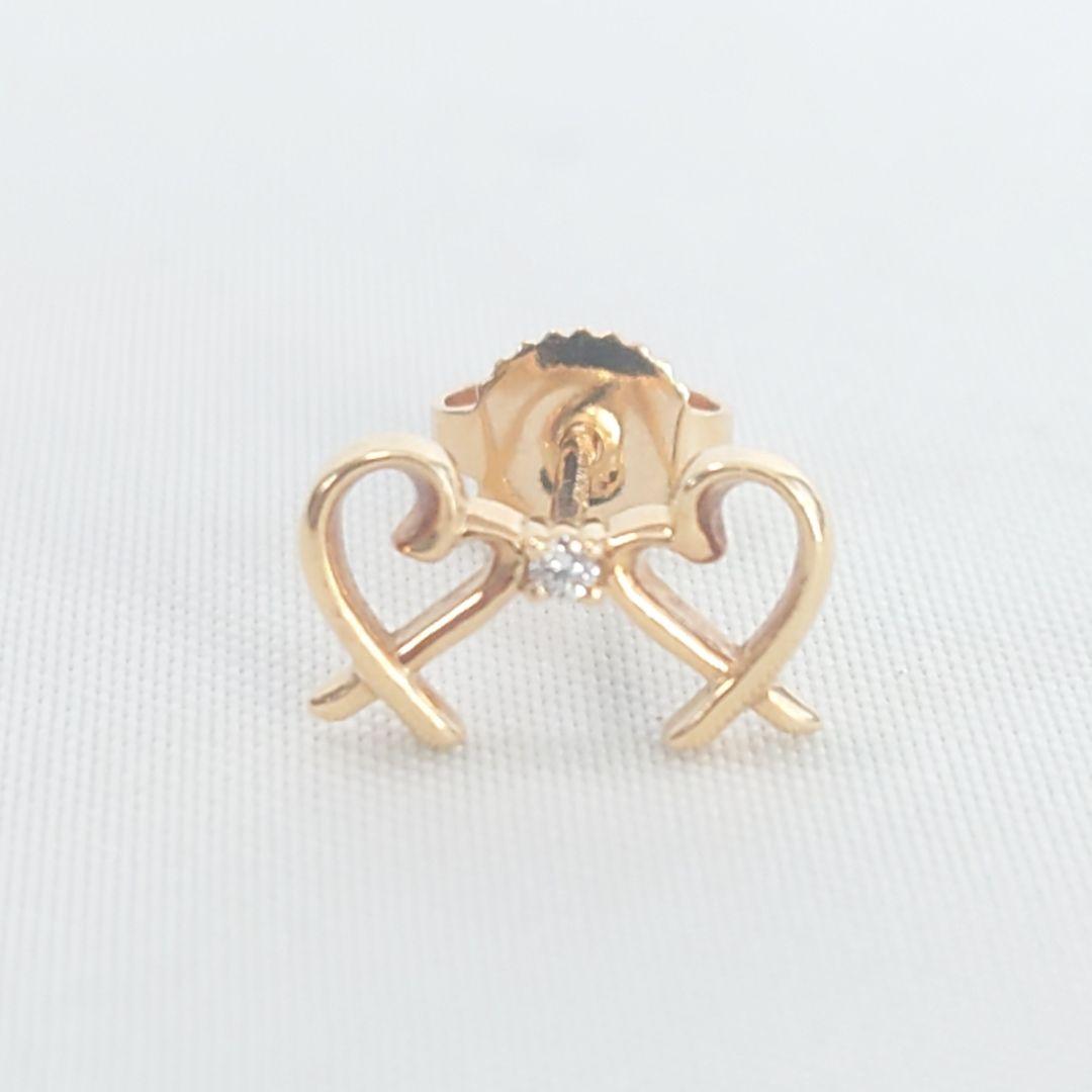 【美品】 ティファニー ダブル ラビングハート ピアス 片耳用 5620