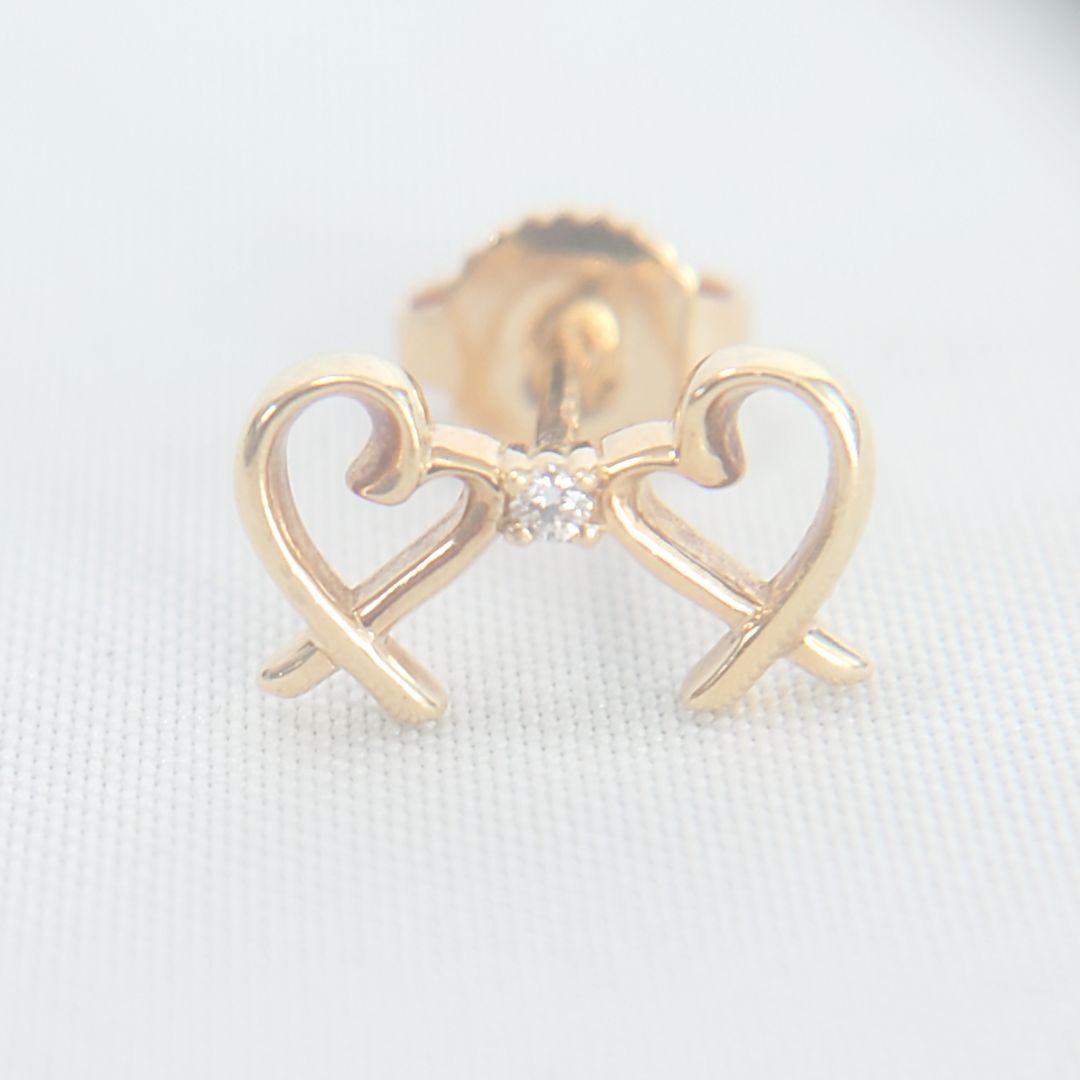 【美品】 ティファニー ダブル ラビングハート ピアス 片耳用 5620