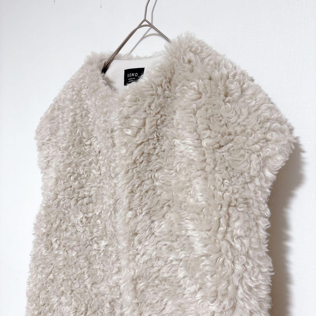 ☆新品同様☆SONO ソノ ファーベスト ショート丈 ポケット付 韓国製 【F】