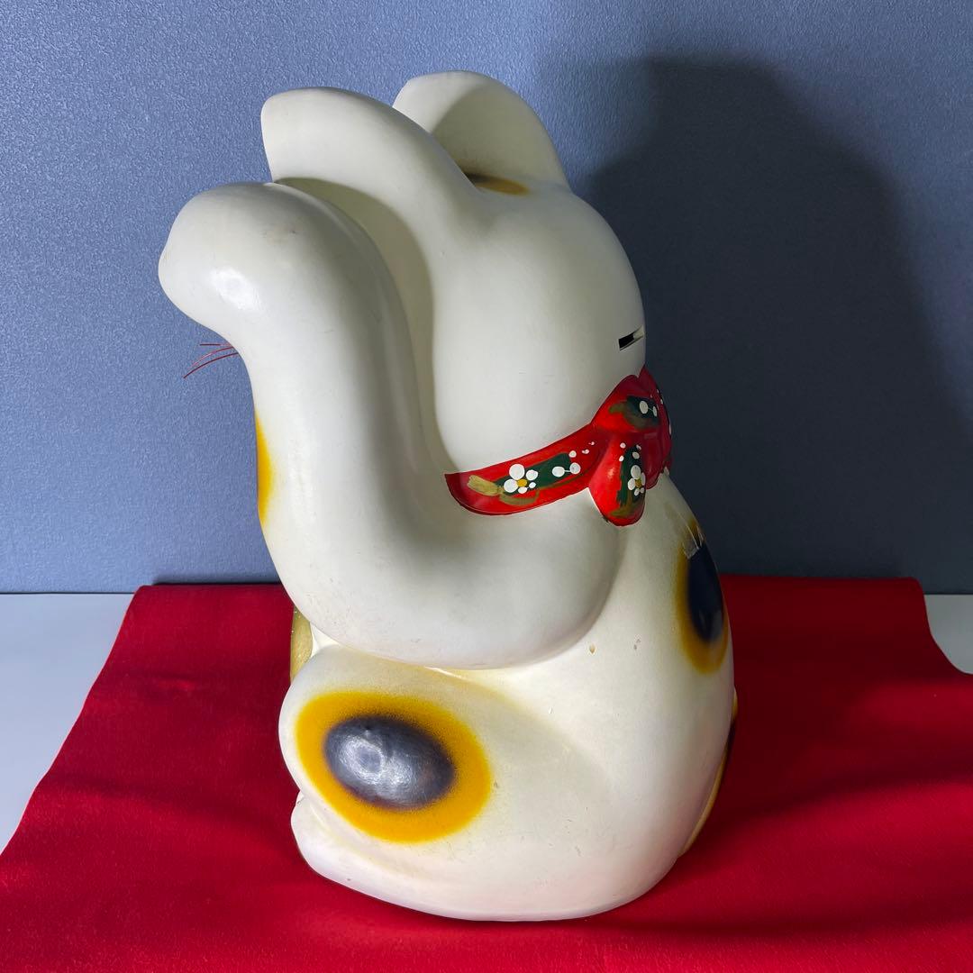 【　年代物　】特大　招き猫　左手招き　左手「人」「お客」を招く 縁起物 昭和