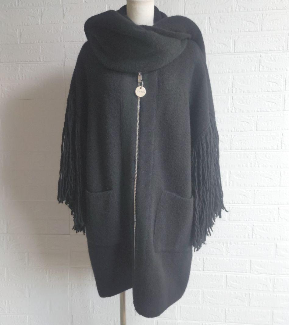 専用✨DIESEL　ディーゼル 　ロングフリンジ ジップアップ オーバーコート