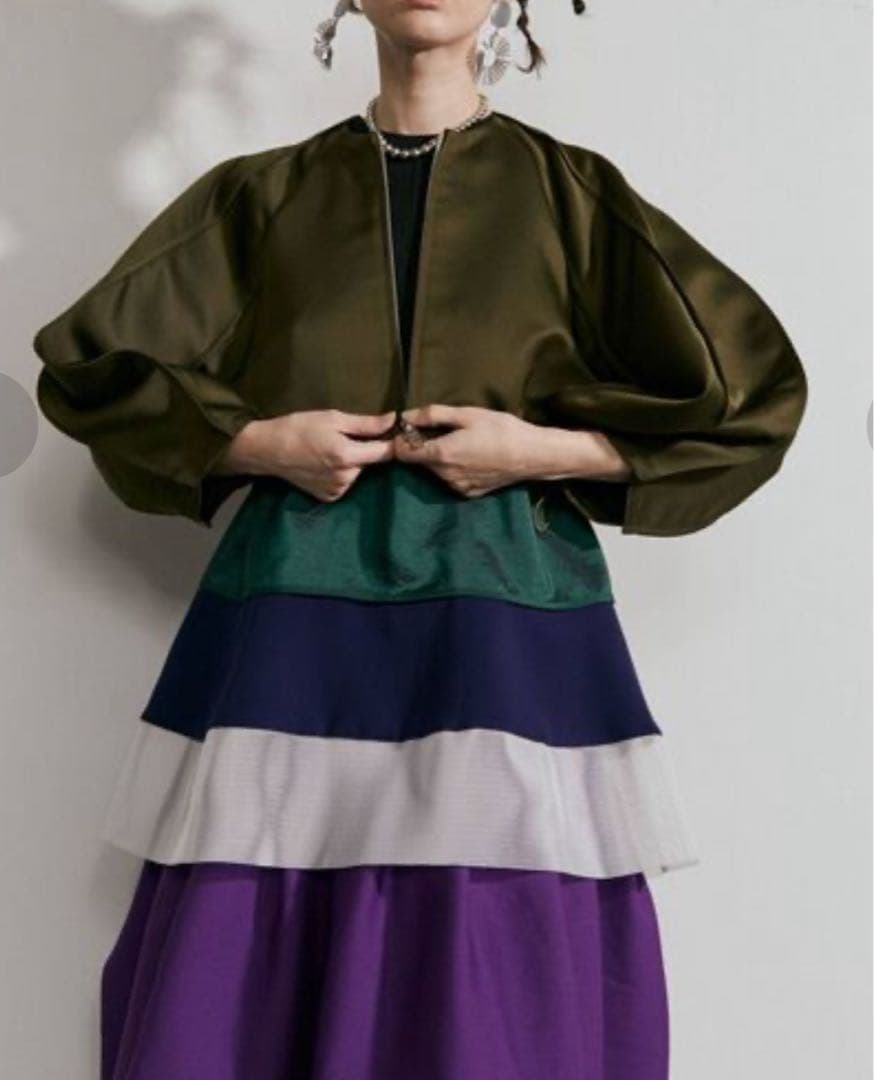 美品☆ UN3D.　アウトシームショートブルゾン カーキ