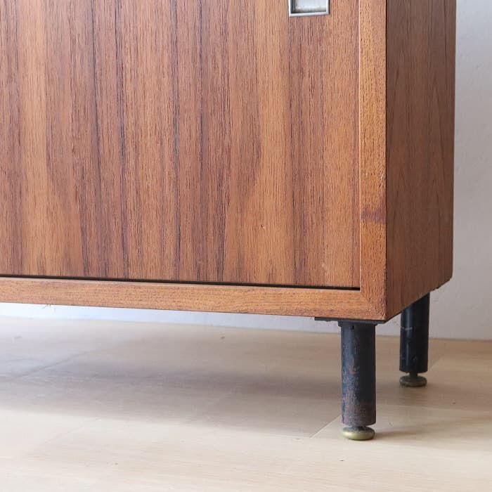 アンティーク チーク材 ガラスショーケース 飾り棚 サイドボード 木製