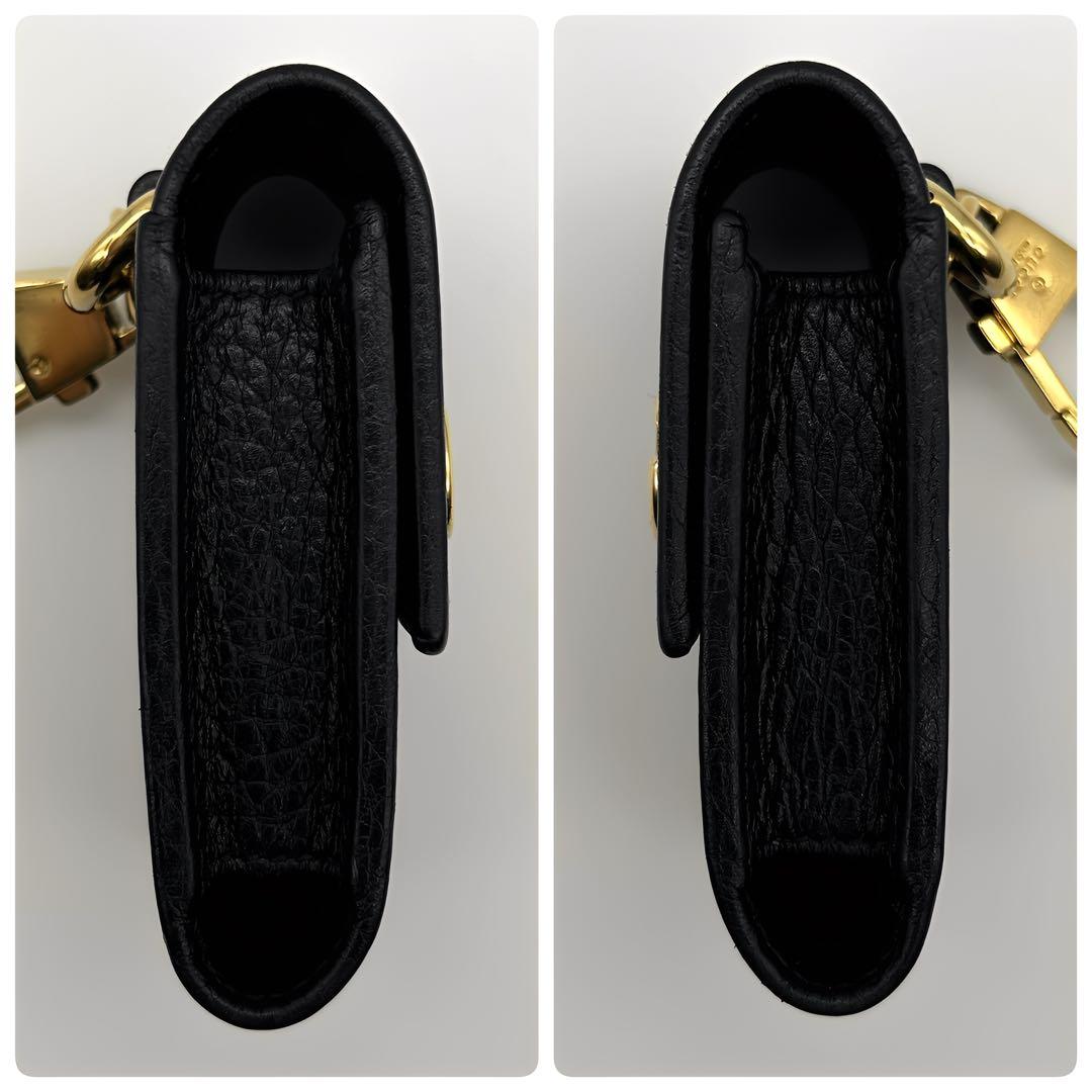 【極美品】 GUCCI スマートキーケース プチマーモント GGロゴ ブラック