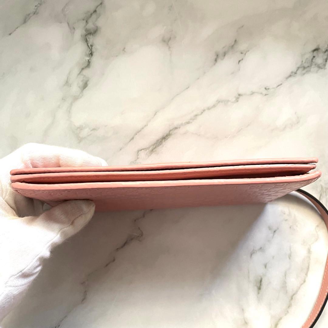 GUCCI グッチ　マイクロシマ　ショルダーウォレット　長財布　美品0114-②