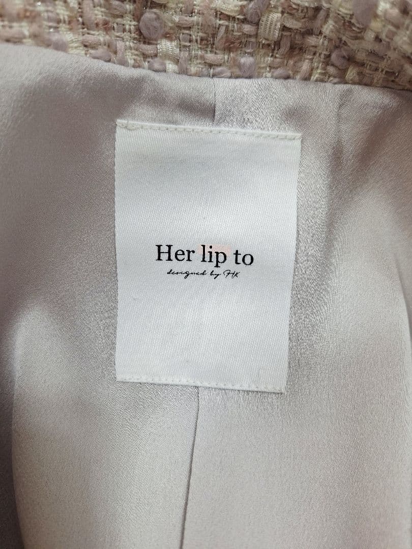 美品 Her lip to Grace Tweed Jacket ピンクM