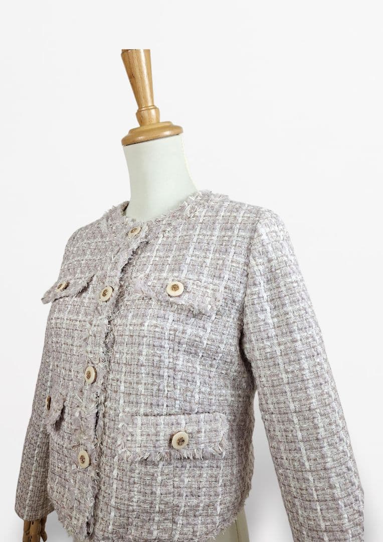 美品 Her lip to Grace Tweed Jacket ピンクM