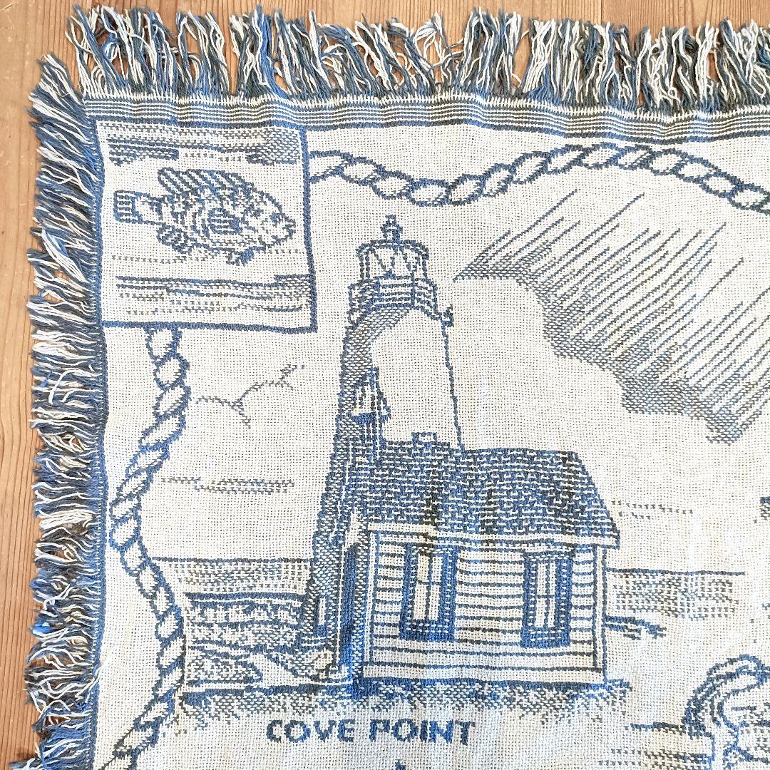 【デッドストック】USA 80s ヴィンテージラグ ブランケット　タペストリー