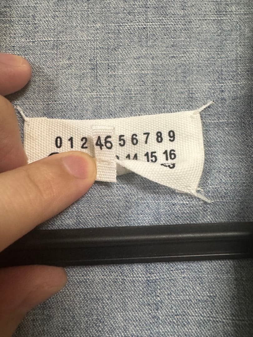 【状態良】Maison Margiela デニム ノーカラー ジャケット 46