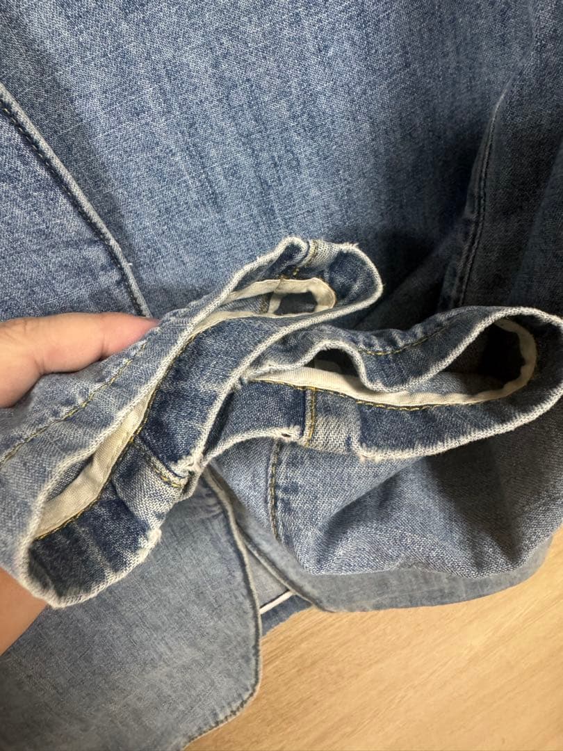 【状態良】Maison Margiela デニム ノーカラー ジャケット 46