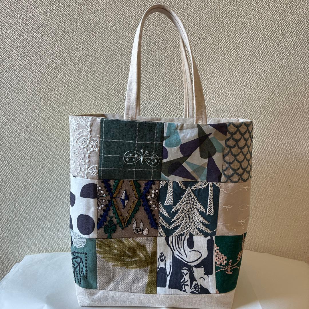 ミナペルホネン 生地使用　ballade パッチワークお散歩トートバッグ