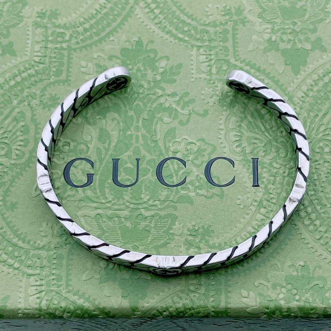 GUCCI バングル　インターロッキング　チェーン　喜平　シルバー925