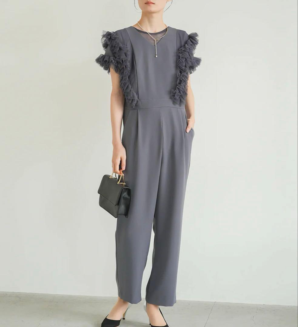 kaene チュールフリルパンツドレス オールインワン　カエン