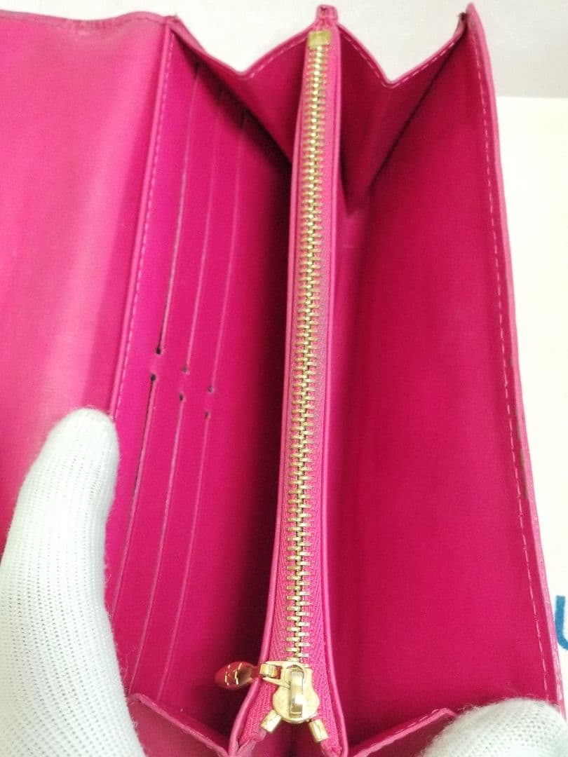 LOUIS VUITTON モノグラム ヴェルニ 長財布 ローズポップ(レッド系
