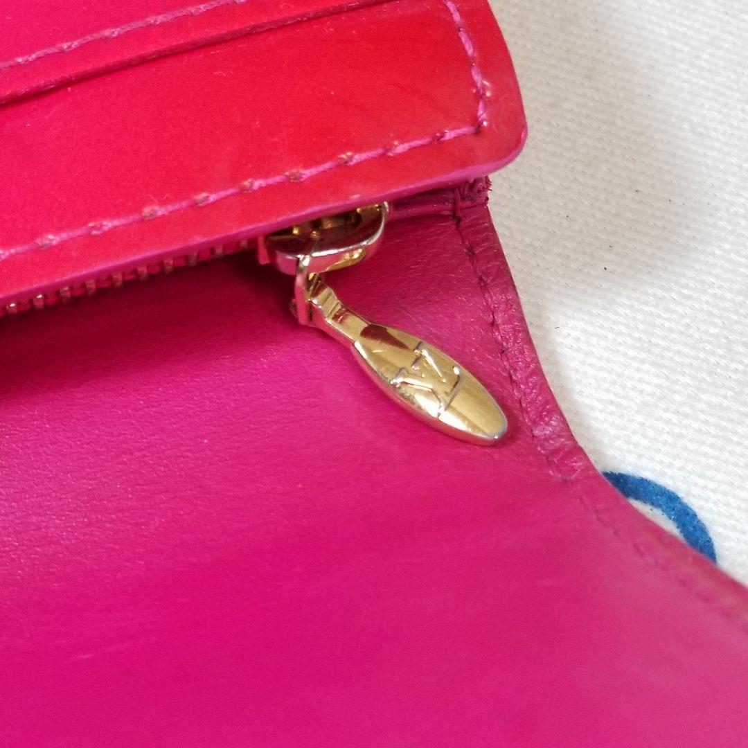 LOUIS VUITTON モノグラム ヴェルニ 長財布 ローズポップ(レッド系