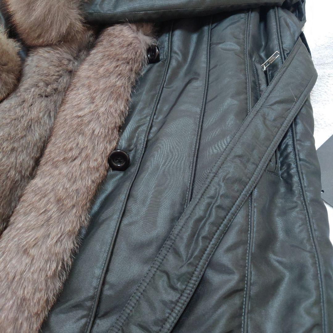 上質装いファーコート　軽量　ブラック　ブルーフォックスファー