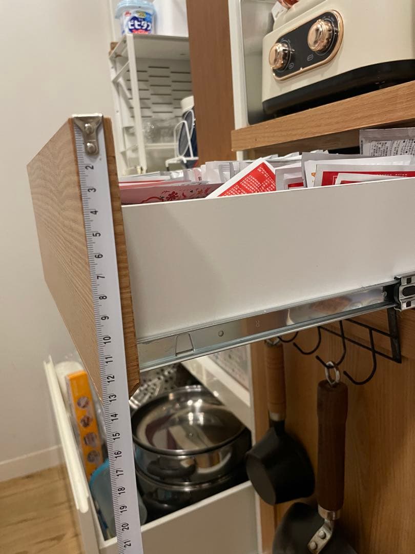 24時間限定価額‼️ナチュラルウッド調 キッチン収納 食器棚　レンジボート