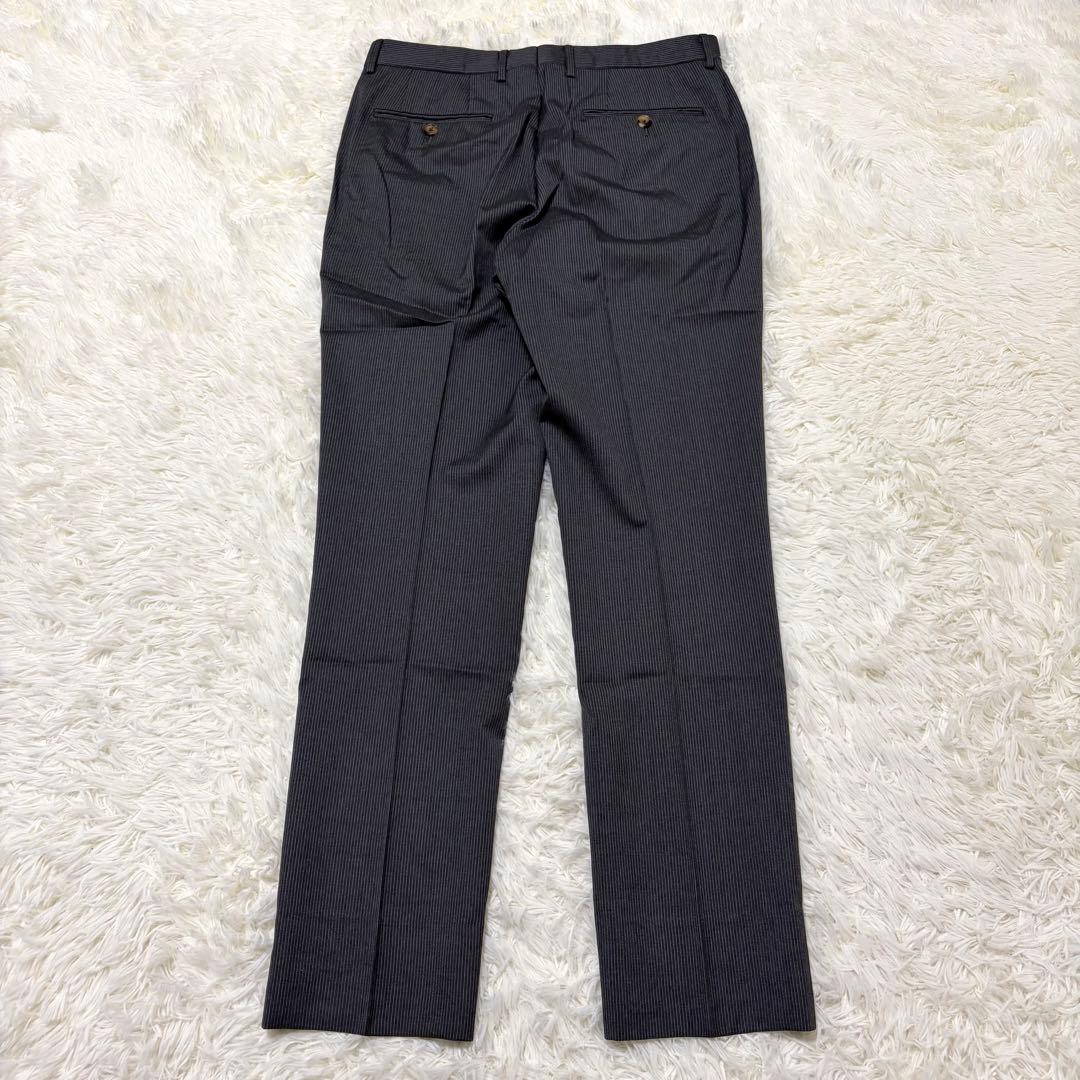 【美品】ポールスミスコレクション 高級スーツ シルク混 グレー×ボルドー L