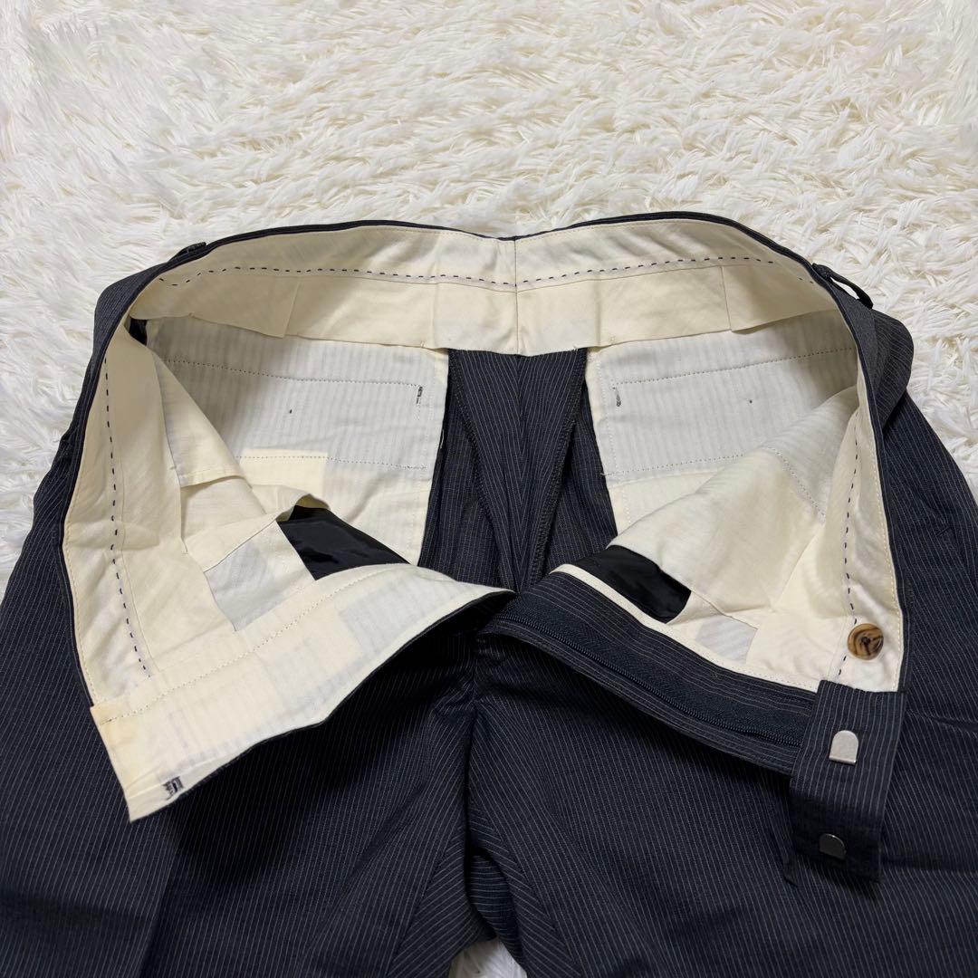 【美品】ポールスミスコレクション 高級スーツ シルク混 グレー×ボルドー L