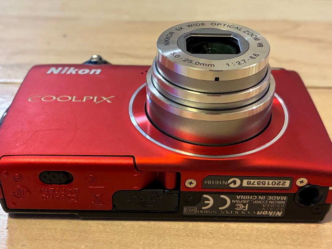 【美品】【動作品】Nikon COOLPIX S5100 クリアレッド デジカメ