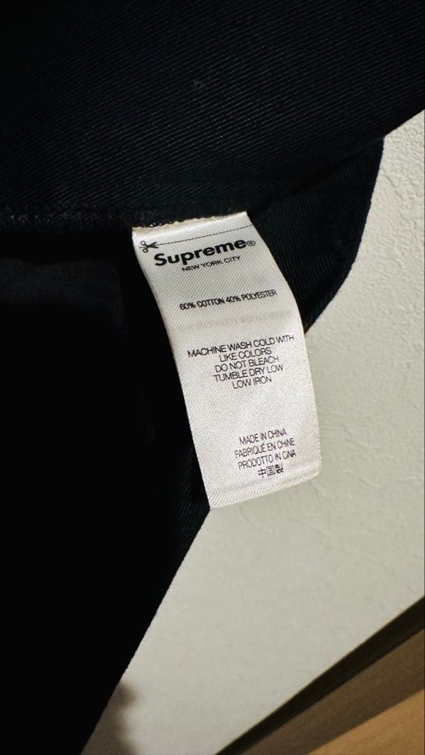 supreme work pants チノパン　34 黒