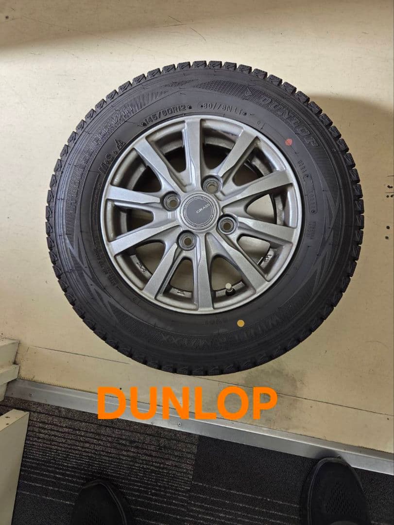 取引B 軽スタッドレス 145/80R12ダンロップWM SV01ホイール付２本