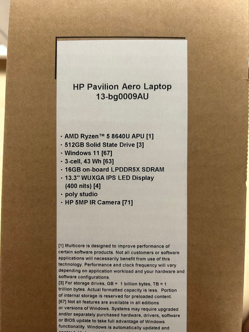 Windowsノート本体 HP Pavilion Aero 13-bg0009AU