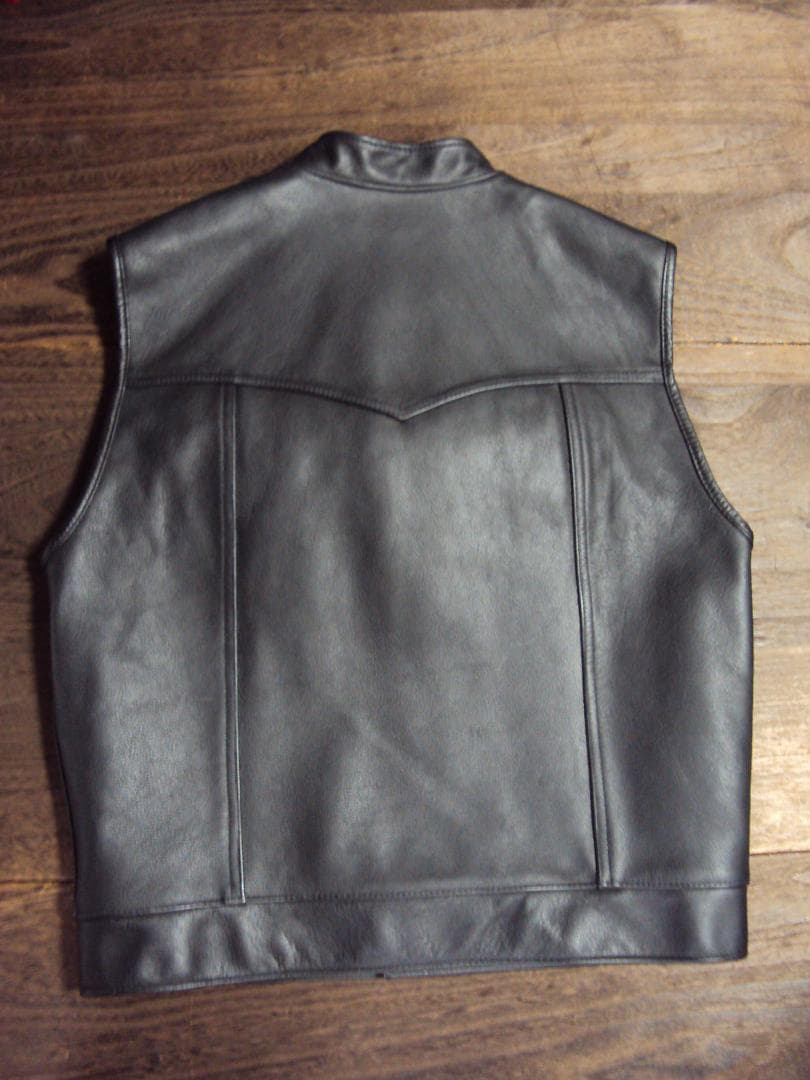 81 SUPPORT レザー クラブ　ベスト S　HA　ヘルズエンジェルズ