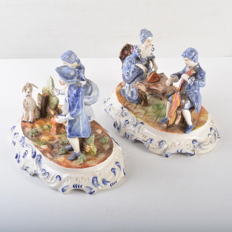 イタリア製　CAPODIMONTE　カポディモンテ　陶人形　2点　C　6520A