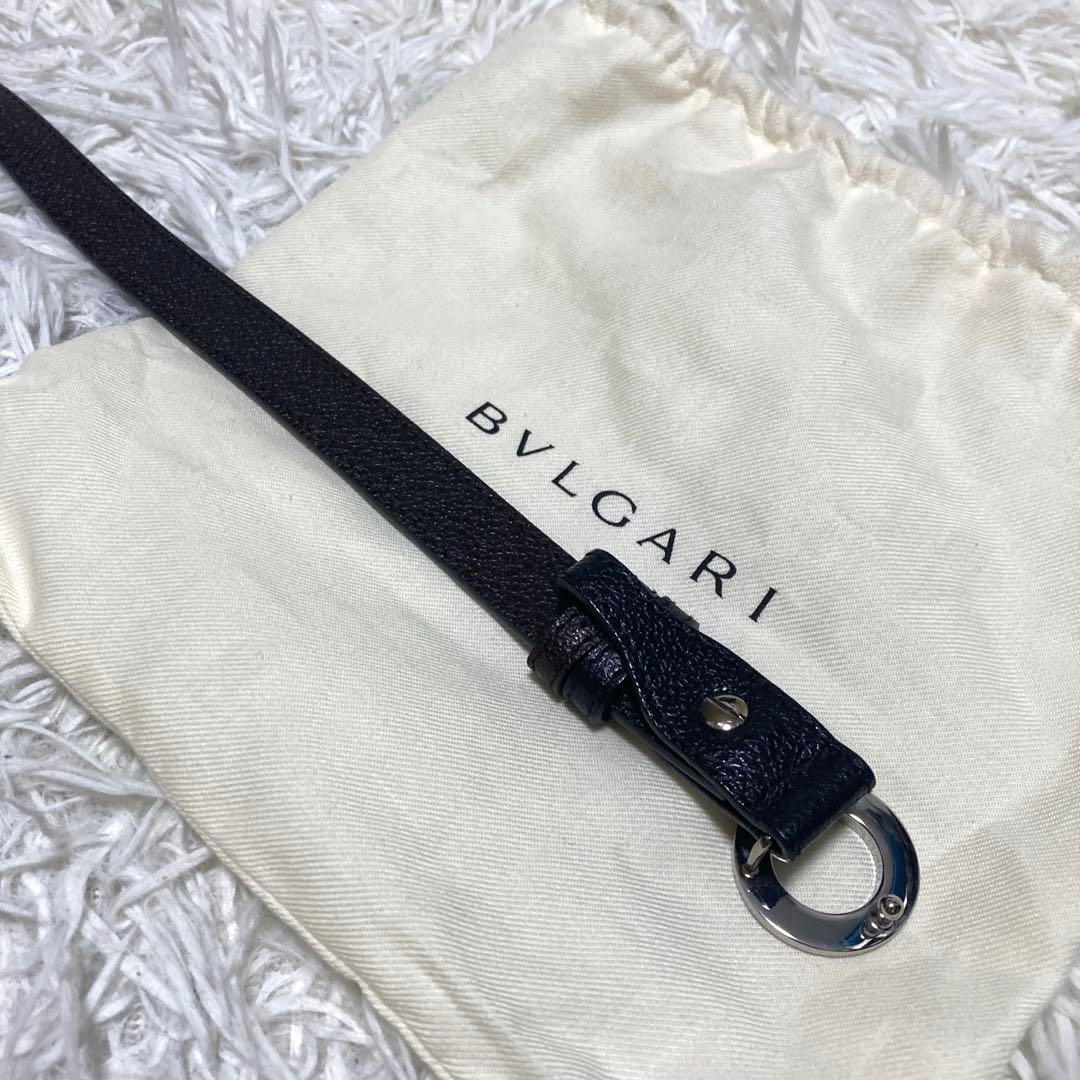 美品✨BVLGARI サークル　ロゴバックル　ベルト　黒　レザー　93cm