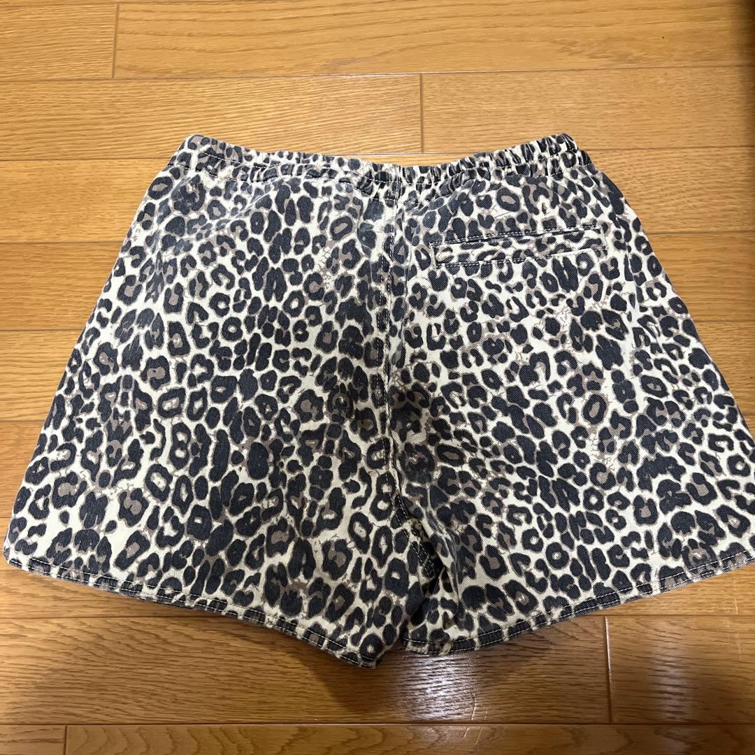 シールームリン　ライトCanvasギャザーショートパンツ　M レオパード