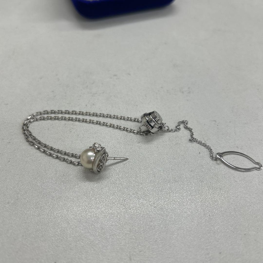 【ぴの】タイタック ネクタイピン Pt900 パール 11.9mm