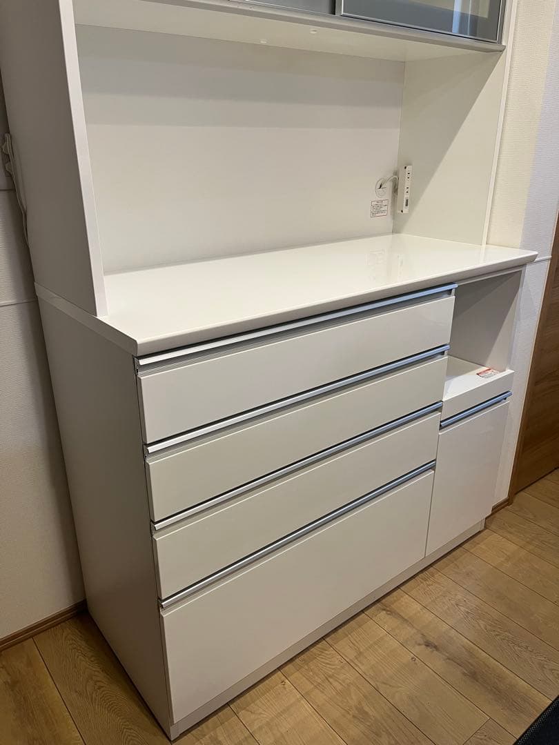 ★こばし★【送料込】ニトリ 食器棚 幅120 ホワイト　※下部のみ