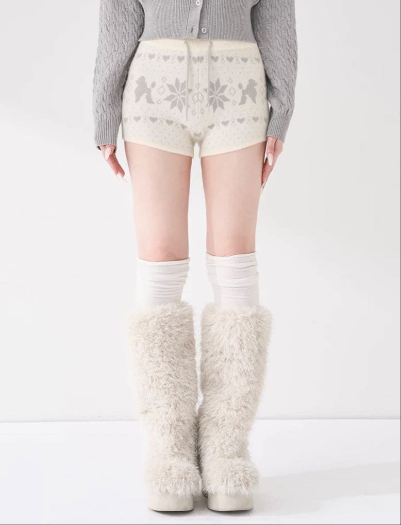 Darich ノルディックニットショートパンツ アイボリー