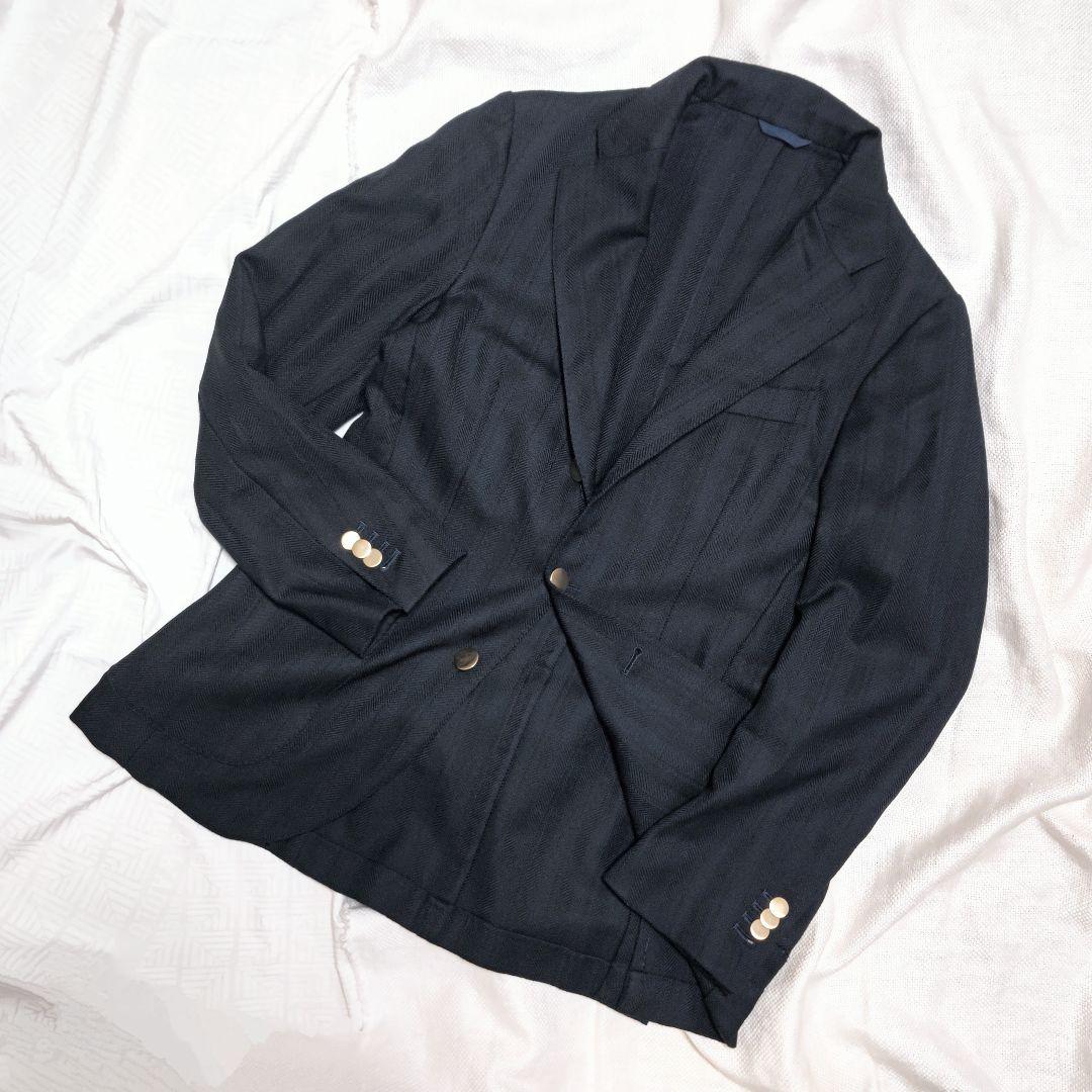 エリコフォルミコラErrico Formicola金ボタンテーラードジャケット紺